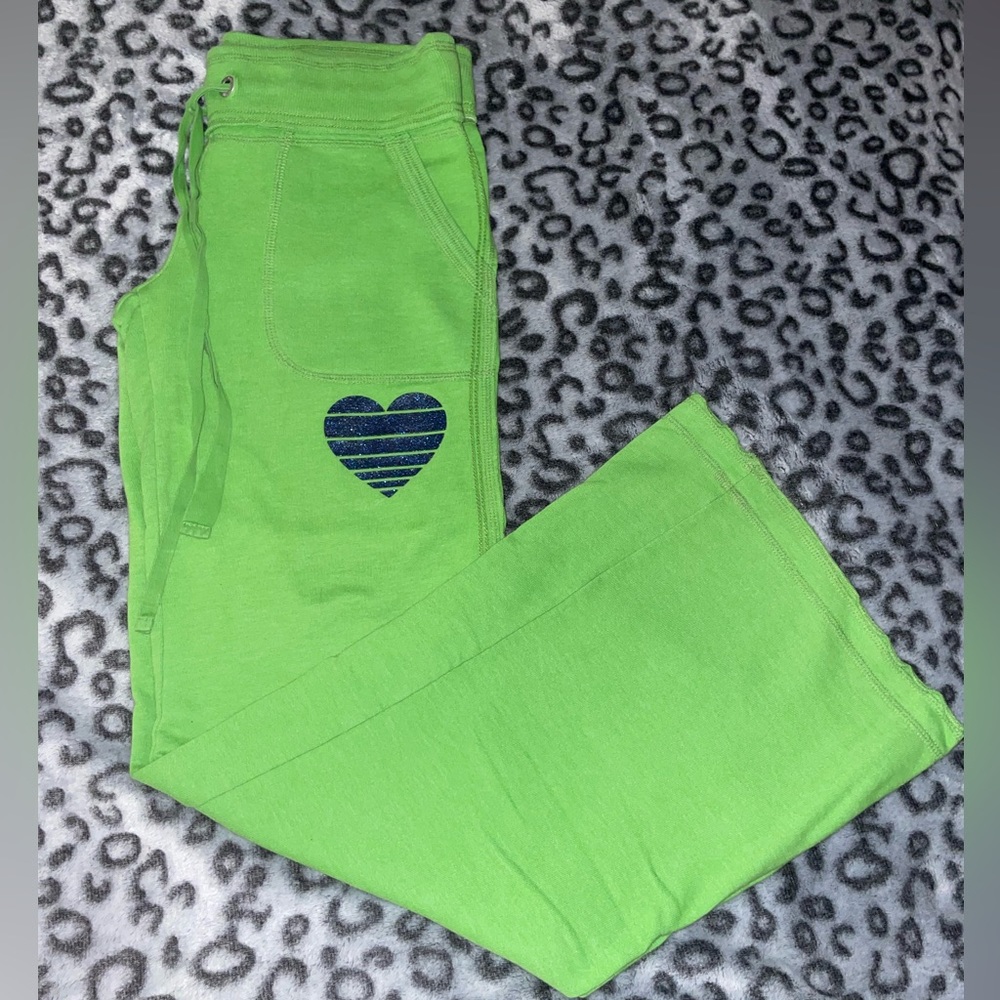 Pink Victoria’s Secret Lounge Sweatpants Lightweight Lime Green Size Small